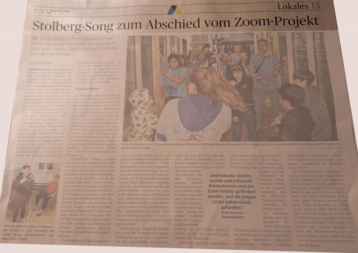 Zeitungsartikel AZ vom 08.12.2025
